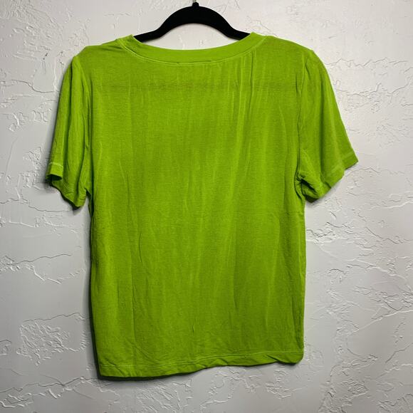 Zara Neon Green Short Sleeve Tee Womens Large y2k retro casual versatile chic - Picture 4 of 4